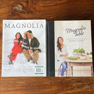 2 Magnolia Table Hard Cover Book + Magnolia Magazine winter 2023 (Set of 2) Used